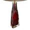 Brass Cranberry Table Lamps by Carl Fagerlund for Orrefors, 1960s, Set of 2 3