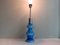 Mid-Century Lampensockel aus blauem Opalglas, Italien, 1970er 3