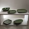 Green Glazed Ceramic Dishes and Bottom Tray, 1960s, Set of 8, Image 2