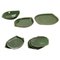 Green Glazed Ceramic Dishes and Bottom Tray, 1960s, Set of 8 1