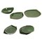 Green Glazed Ceramic Dishes and Bottom Tray, 1960s, Set of 8, Image 1