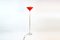 Italian Red Laquered Metal & Marble Floor Lamp, 1960s 2