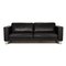 Black Leather Ego Three-Seater Couch from Rolf Benz 1