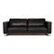 Black Leather Ego Three-Seater Couch from Rolf Benz, Image 1
