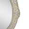 Neoclassical Spanish Empire Oval Silver Mirror in Hand-Carved Wood, 1970 3