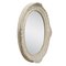 Neoclassical Spanish Empire Oval Silver Mirror in Hand-Carved Wood, 1970 2