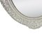 Neoclassical Spanish Empire Oval Silver Mirror in Hand-Carved Wood, 1970 4