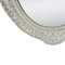 Neoclassical Spanish Empire Oval Silver Mirror in Hand-Carved Wood, 1970, Image 4