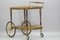 French Hollywood Regency Brass and Glass Bar Cart or Drinks Trolley, Image 4