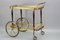 French Hollywood Regency Brass and Glass Bar Cart or Drinks Trolley, Image 3