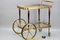 French Hollywood Regency Brass and Glass Bar Cart or Drinks Trolley, Image 10