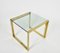 Mid-Century Italian Brass & Crystal Glass Nesting Tables, 1970s, Set of 2 7