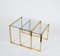 Mid-Century Italian Brass & Crystal Glass Nesting Tables, 1970s, Set of 2 3