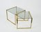 Mid-Century Italian Brass & Crystal Glass Nesting Tables, 1970s, Set of 2 10
