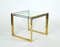 Mid-Century Italian Brass & Crystal Glass Nesting Tables, 1970s, Set of 2 6