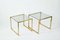 Mid-Century Italian Brass & Crystal Glass Nesting Tables, 1970s, Set of 2, Image 14