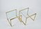 Mid-Century Italian Brass & Crystal Glass Nesting Tables, 1970s, Set of 2, Image 15