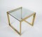 Mid-Century Italian Brass & Crystal Glass Nesting Tables, 1970s, Set of 2, Image 5