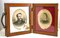 Portarretratos plegable doble grande de madera, década de 1870, Imagen 3
