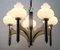 Chandelier with 5 Opaline Glass Globes 13