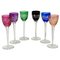 Small Bohemian Colored Crystal Liqueur Glasses, Set of 6 1