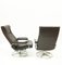 Brown Leather Swivel Chairs from Kebe, Set of 2 2
