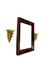 Small Mahogany Mirror with Gilt Wood Rocaille Scroll Wall Brackets, Set of 3, Image 2
