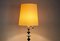 Mid 20th Century Floor Lamp with Wooden Stem Stacked with Brass, Image 5