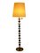 Mid 20th Century Floor Lamp with Wooden Stem Stacked with Brass, Image 4