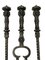 19th French Century Cast Iron Fire Dogs or Andirons with Tools, Set of 5 10