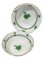 Chinese Porcelain Apponyi Green Bouquet Bowl and Oval Dish from Herend Hungary, Set of 2 2