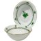 Chinese Porcelain Apponyi Green Bouquet Bowl and Oval Dish from Herend Hungary, Set of 2, Image 1