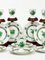 Small Chinese Porcelain Apponyi Green Bouquet Egg Cups and Plates from Herend Hungary, Set of 24, Image 2