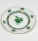 Small Chinese Porcelain Apponyi Green Bouquet Egg Cups and Plates from Herend Hungary, Set of 24, Image 4