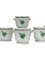 Small Chinese Porcelain Apponyi Green Bouquet Cache Pots, Set of 2 2