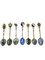 Silver and Enamel Spoons from Various Places in Europe, Set of 7 2
