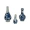 18th Century Chinese Miniature Blue and White Kangxi Porcelain Vases, Set of 3 1