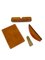 Cognac Colored Stitched Leather Desk Set, Set of 4, Image 2