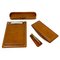 Cognac Colored Stitched Leather Desk Set, Set of 4 1
