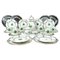 Chinese Bouquet Apponyi Green Porcelain Coffee Set with Silver from Herend Hungary, Set of 28 1