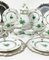 Chinese Bouquet Apponyi Green Porcelain Coffee Set with Silver from Herend Hungary, Set of 28 2
