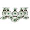 Green Porcelain Chinese Bouquet Apponyi Mocha Cups and Saucers from Herend Hungary, Set of 10 1