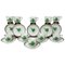 Green Porcelain Chinese Bouquet Apponyi Mocha Cups and Saucers from Herend Hungary, Set of 10, Image 1