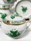 Green Porcelain Chinese Bouquet Apponyi Tea Set from Herend Hungary, Set of 10 5