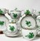 Green Porcelain Chinese Bouquet Apponyi Tea Set from Herend Hungary, Set of 10 3