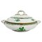 Green Porcelain Chinese Bouquet Apponyi Tureen with Handles from Herend Hungary 1