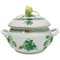 Small/Mini Green Porcelain Chinese Bouquet Apponyi Tureen with Handles from Herend Hungary, Image 1
