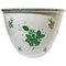 Large Chinese Green Bouquet Apponyi Cachepot in Porcelain 1