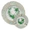 Green Wall Decoration Plates in Porcelain, Set of 2 1