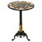 Antique Charles X Chess Table in Bronze Gilded Inlaid with Marble and Stones 1